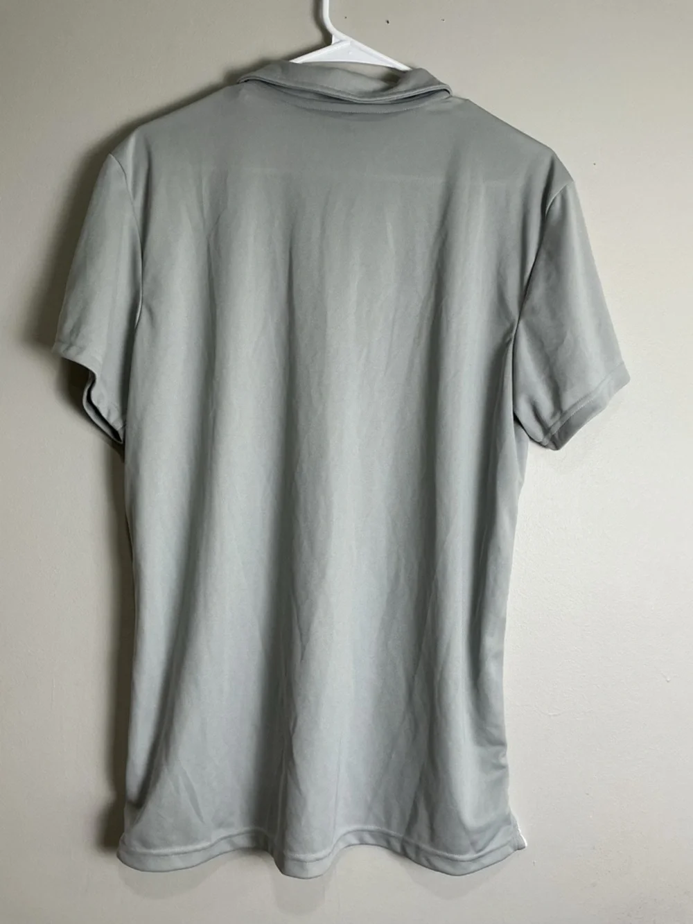 adidas Men's Light Gray Polo with White Trim